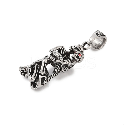 316 Surgical Stainless Steel Pave Cubic Zirconia Pendants STAS-D304-38AS-1