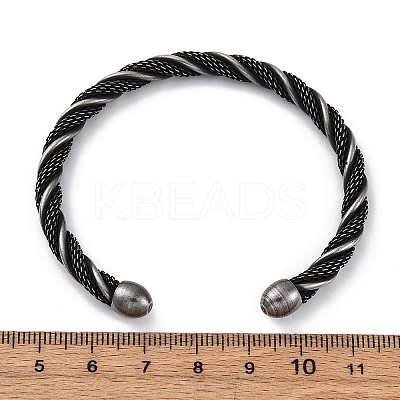 316 Surgical Stainless Steel Twisted Rope Shape Cuff Bangles BJEW-P319-04B-1