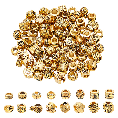 96Pcs 16 Styles Tibetan Style European Beads DIY-NB0012-43B-1