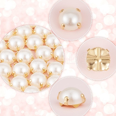 Sew on Acrylic Imitation Pearl SACR-GF0001-03A-1