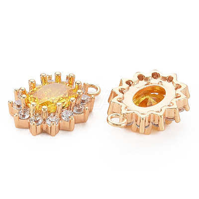 Brass Micro Pave Cubic Zirconia Charms KK-N232-300C-1