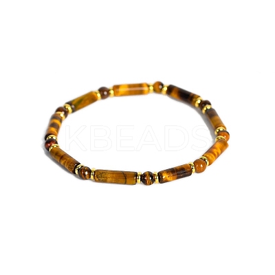 Natural Tiger Eye Bead Stretch Bracelets PW-WG50993-17-1