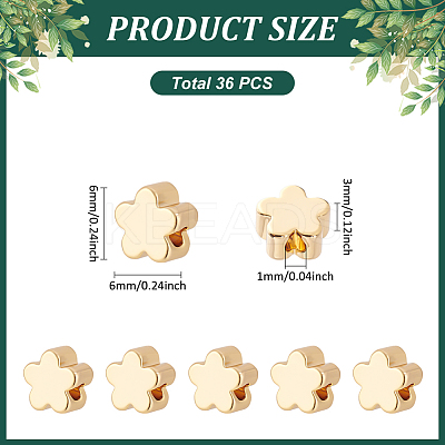36Pcs Brass Beads KK-LP0001-47-1