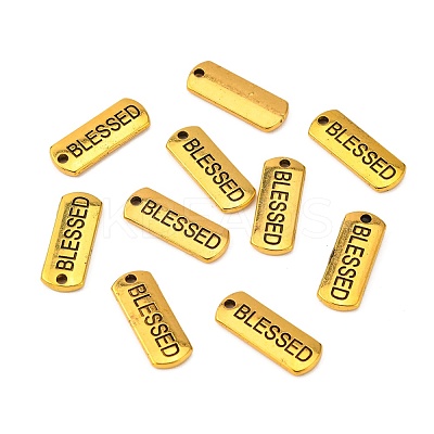 Tibetan Style Alloy Rectangle with Word Blessed Pendants TIBEP-Q043-060AG-RS-1