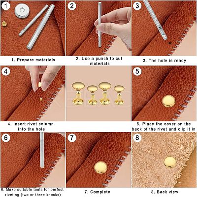 320 Sets 4 Colors 2 Sizes Iron Semi-Tublar Collision Rivets Kits DIY-WH0304-489-1