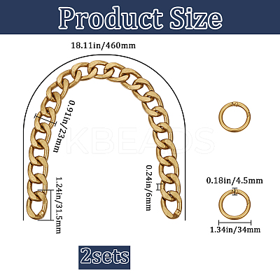 Aluminum Twisted Chain Purse Strap Extenders FIND-WH20015-040-1