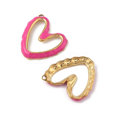304 Stainless Steel Enamel Pendants STAS-P380-08G-03-1