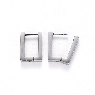Non-Tarnish 304 Stainless Steel Huggie Hoop Earrings X-STAS-S103-22P-1