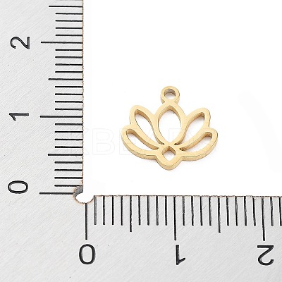 304 Stainless Steel Flower Lotus Charms LS-STAS-Z054-02G-1