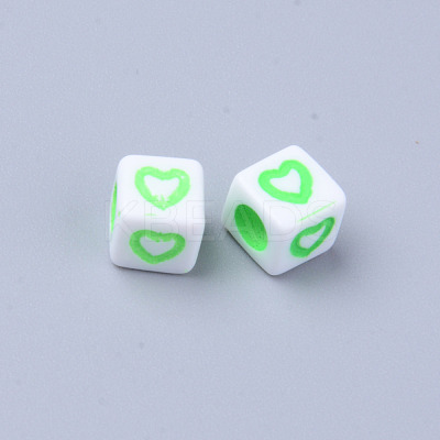 Opaque White Acrylic European Beads MACR-S273-51C-01-1
