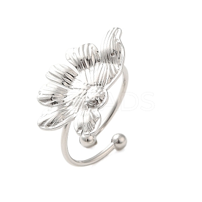 Non-Tarnish 304 Stainless Steel Open Cuff Ring RJEW-M167-10B-P-1