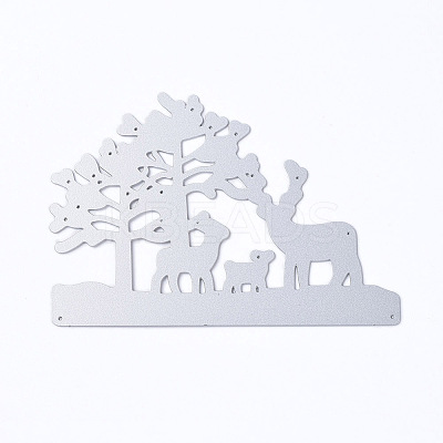 Deer with Tree Frame Carbon Steel Cutting Dies Stencils DIY-F046-05-1