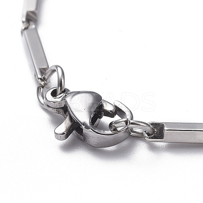 Tarnish Resistant Unisex 201 Stainless Steel Bar Link Chain Bracelets BJEW-L637-42A-P-1