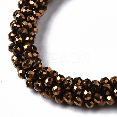 Faceted Electroplate Glass Beads Stretch Bracelets BJEW-S144-002G-05-1