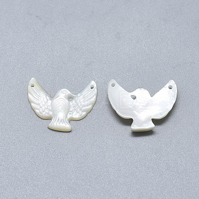 Natural White Shell Mother of Pearl Shell Charms SSHEL-S264-012-1