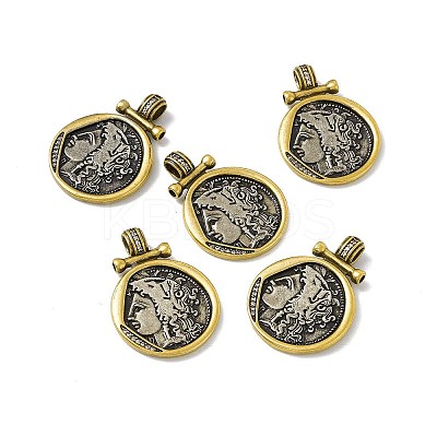 Rack Plating Brass Micro Pave Clear Cubic Zirconia Pendants KK-I696-03-1