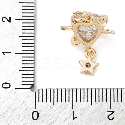Brass Cubic Zirconium Pendants KK-D378-10KCG-1