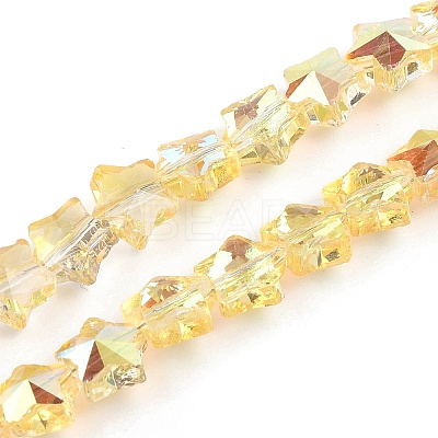 Electroplate Transparent Glass Beads Strands EGLA-U004-03A-HP01-1