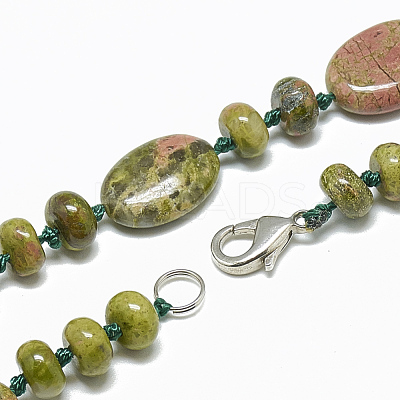 Natural Unakite Beaded Necklaces NJEW-S394-01-1