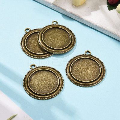 Vintage Tibetan Style Alloy Pendant Cabochon Bezel Settings X-TIBEP-M018-139AB-NF-1
