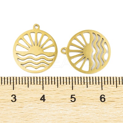 5Pcs 201 Stainless Steel Pendants STAS-M056-01A-G-1