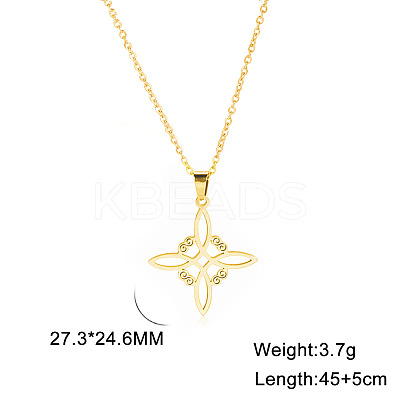 Witchcraft Knot 304 Stainless Steel Pendant Necklaces for Women FS-WG28D45-01-1