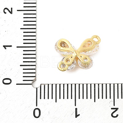 Brass Micro Pave Cubic Zirconia Connector Charms KK-U056-04G-1