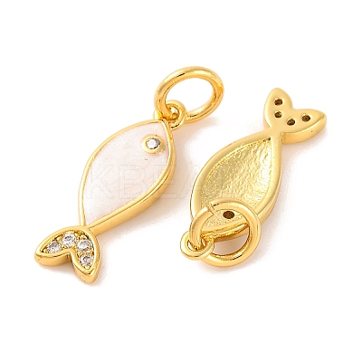 Rack Plating Brass Micro Pave Cubic Zirconia Pendants KK-H486-14G-02-1