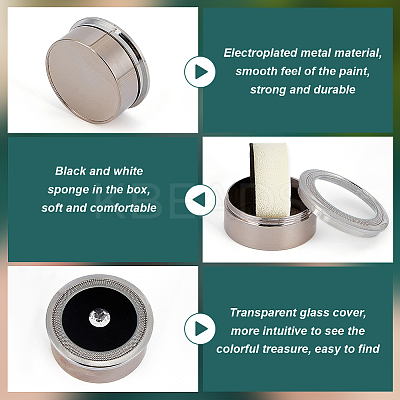 Alloy Loose Diamond Boxes CON-WH0104-11B-P-1