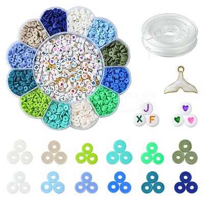Handmade Polymer Clay Heishi Bead DIY Jewelry Kits DIY-FS0006-66B-1