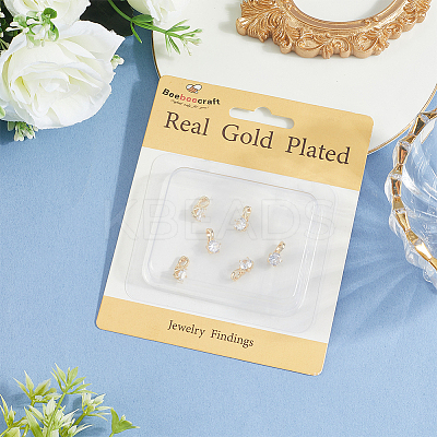 8Pcs Brass Micro Pave Cubic Zirconia Charms KK-BBC0021-32-1