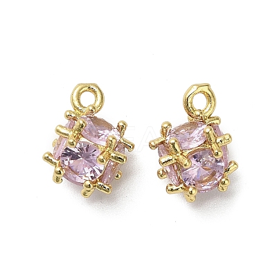 Brass Pave Cubic Zirconia Pendants KK-B142-11G-01-1