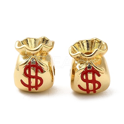 Rack Plating Real 18K Gold Plated Brass Enamel Beads KK-Q795-04G-1