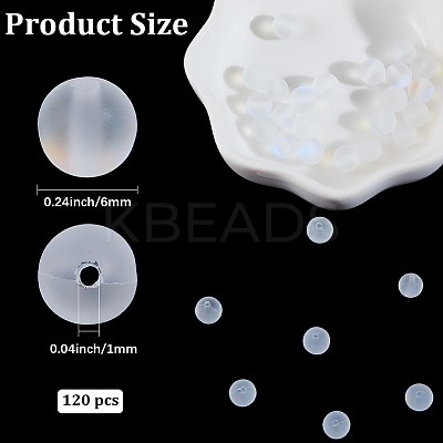 120Pcs Synthetic Moonstone Beads Strands G-PA0001-75A-1