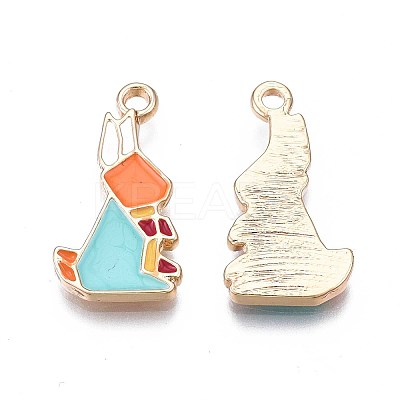 Rack Plating Alloy Enamel Pendants ENAM-S122-83-1
