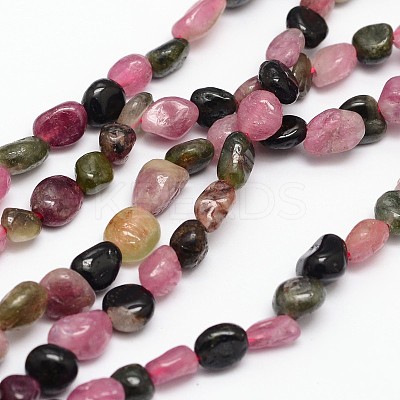 Nuggets Natural Multicolor Tourmaline Beads Strands G-N0164-06-1