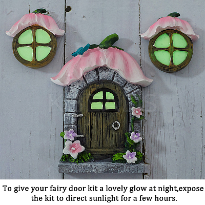 Resin Fairy Gnome Window and Door Sculpture AJEW-WH0415-95-1