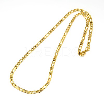 304 Stainless Steel Figaro Chain Necklace Making X-STAS-A028-N023G-1