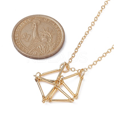 Brass Macrame Pouch Empty Stone Holder for Pendant Necklaces Making NJEW-JN04445-01-1
