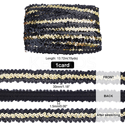 Sparkle Plastic Paillette Elastic Beads OCOR-WH0047-80-1