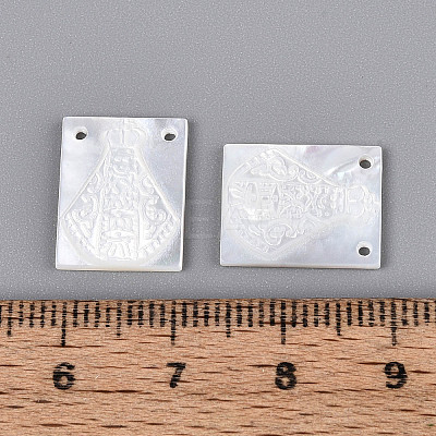 Natural White Shell Mother of Pearl Shell Pendants SSHEL-S264-002B-1