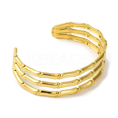 Ion Plating(IP) 304 Stainless Steel Cuff Bangles for Women BJEW-B104-19G-1
