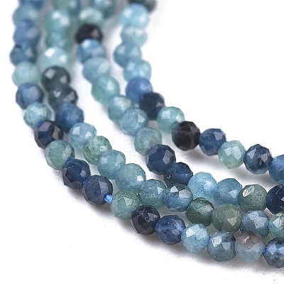 Natural Blue Tourmaline Beads Strand G-R475-027-1