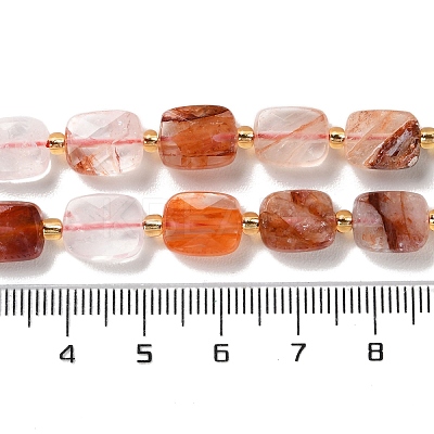 Natural Red Hematoid Quartz/Ferruginous Quartz Beads Strands G-H061-A03-01-1