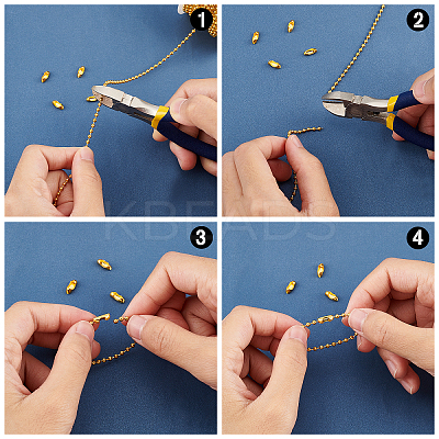 Soldered Iron Ball Chains Jewelry Making Finding Kit DIY-PH0008-27-1