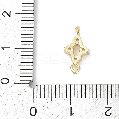 Brass Micro Pave Clear Cubic Zirconia Connector Charms KK-Z094-08G-02-1