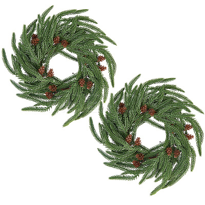 Flexible Glue PE Christmas Wreath AJEW-WH20060-20-1