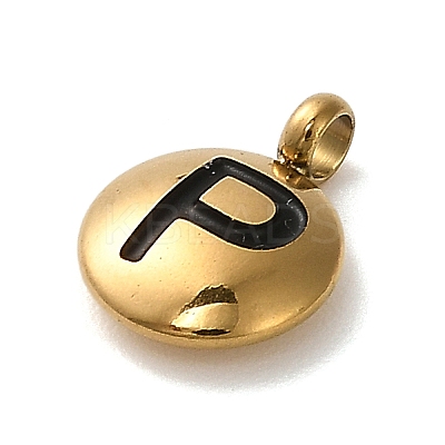 304 Stainless Steel Black Enamel Charms STAS-R009-01G-P-1