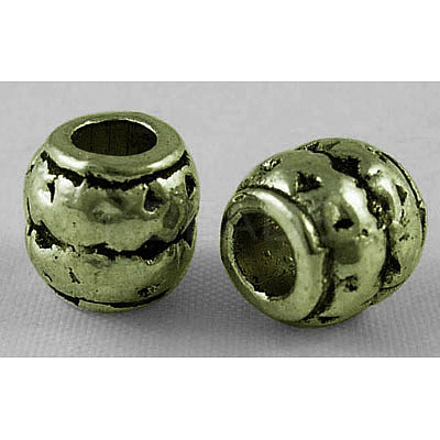 Tibetan Style Alloy Large Hole Barrel Beads LS-MLF0929Y-NF-1