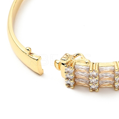 Clear Cubic Zirconia Hinged Bangle BJEW-J165-17G-1